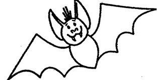 schwarz-weiß Zeichnung Fledermaus